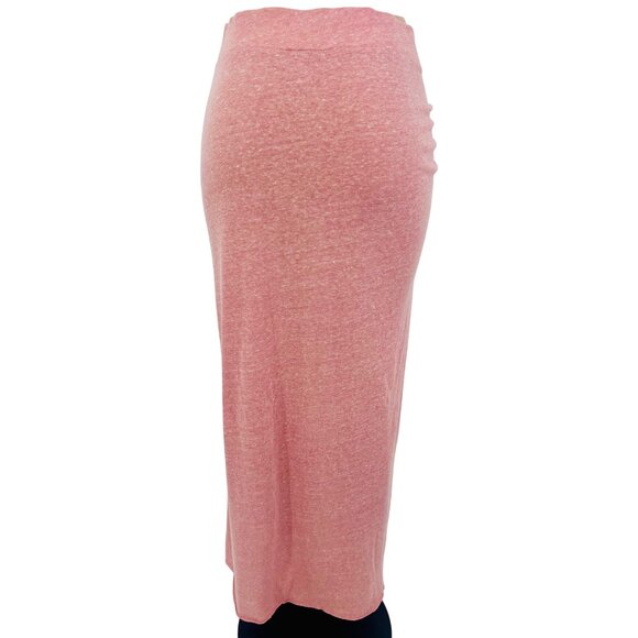 Free People Beach Pink Side Ruched & Slit Maxi Skirt | Coastal Boho Clean Girl M - Picture 8 of 16